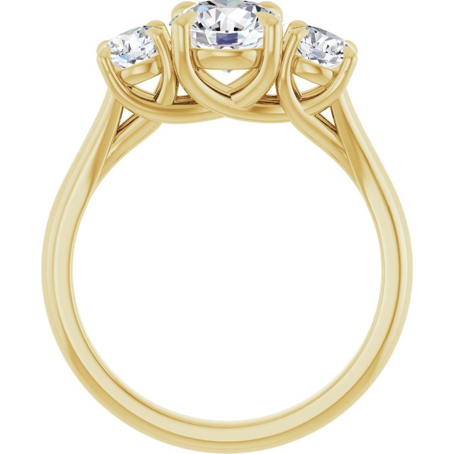 Três Pedras – Modelo 4 – Amarelo 14k – vista frontal
