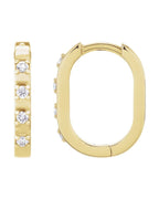 Brinco de Aro Alongado em Ouro 14k com Diamantes Naturais