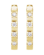 Brinco de Aro Alongado em Ouro 14k com Diamantes Naturais