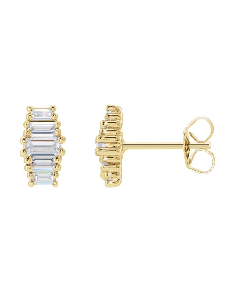 Brinco Ponto de Luz em Ouro 14k com Diamantes de Laboratório – Modelo 6