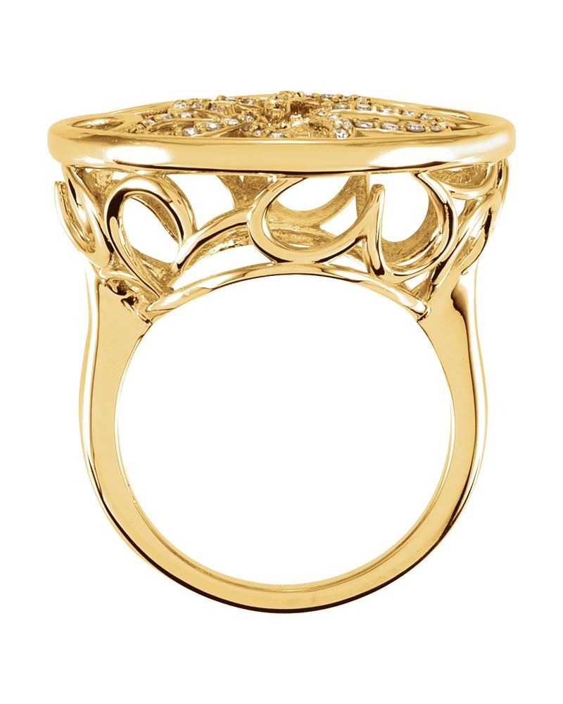 Anel Floral Cravejado em Ouro 14k com Diamantes Naturais – Modelo 3