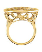Anel Floral Cravejado em Ouro 14k com Diamantes Naturais – Modelo 3