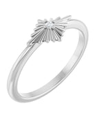 Anel Estrela Cravejado em Ouro 14k com Diamantes Naturais – Modelo 3