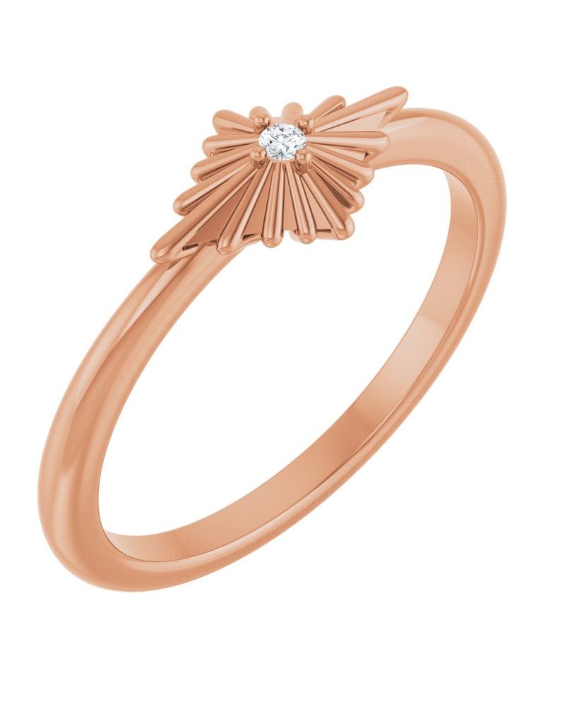 Anel Estrela Cravejado em Ouro 14k com Diamantes Naturais – Modelo 3