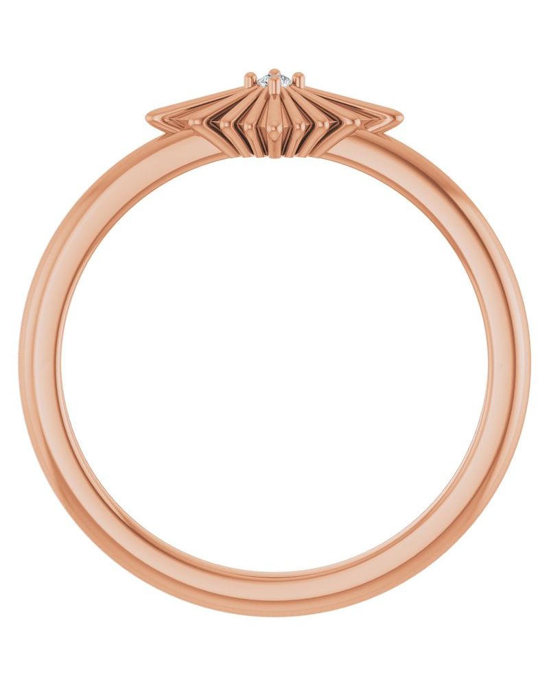 Anel Estrela Cravejado em Ouro 14k com Diamantes Naturais – Modelo 3