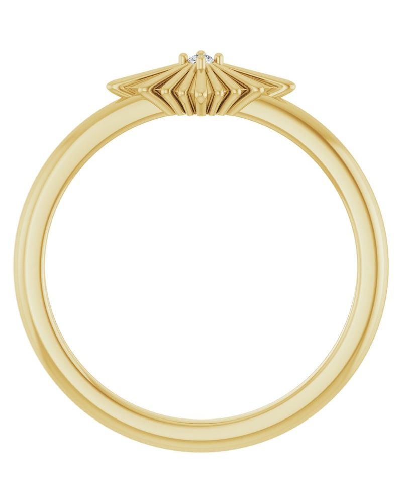 Anel Estrela Cravejado em Ouro 14k com Diamantes Naturais – Modelo 3
