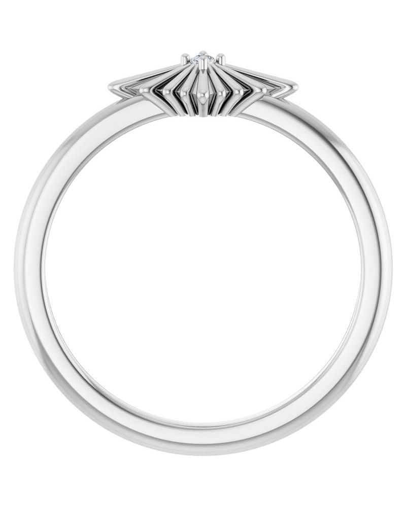Anel Estrela Cravejado em Ouro 14k com Diamantes Naturais – Modelo 3