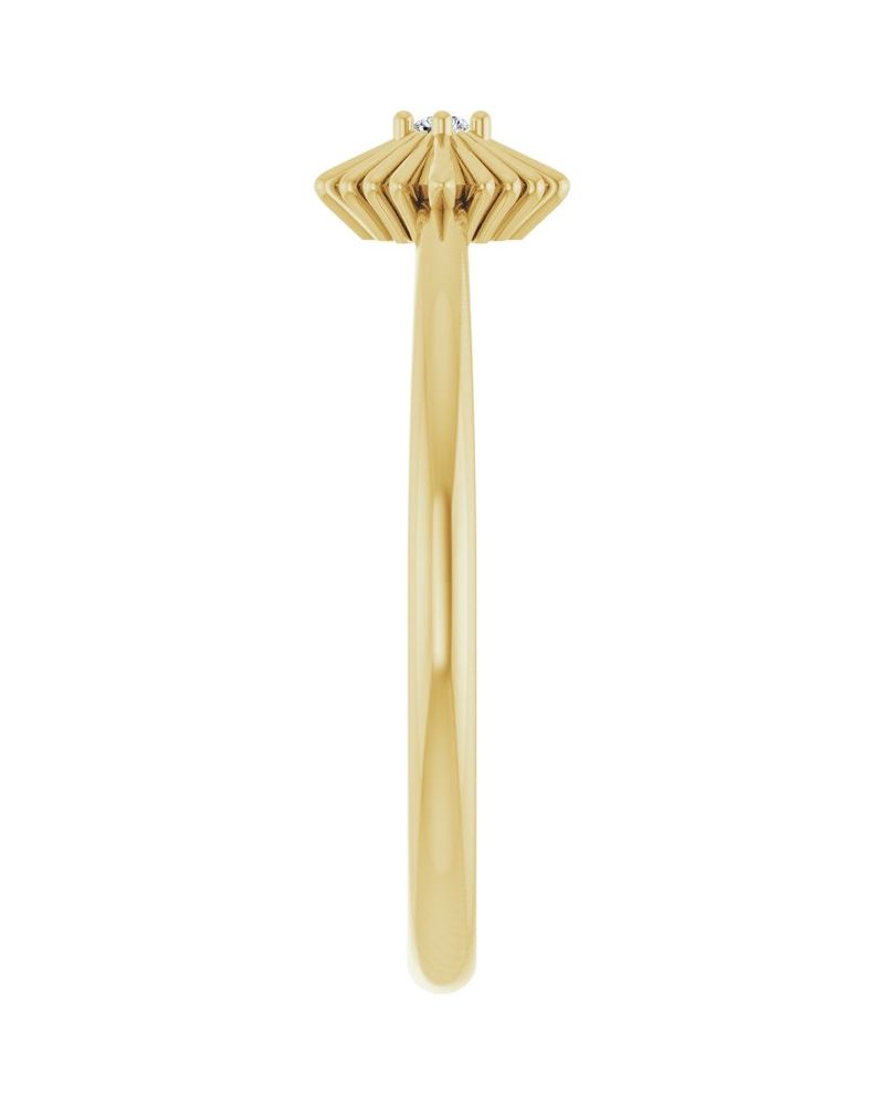 Anel Estrela Cravejado em Ouro 14k com Diamantes Naturais – Modelo 3