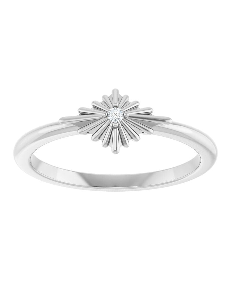 Anel Estrela Cravejado em Ouro 14k com Diamantes Naturais – Modelo 3