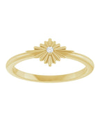 Anel Estrela Cravejado em Ouro 14k com Diamantes Naturais – Modelo 3