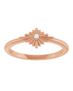 Anel Estrela Cravejado em Ouro 14k com Diamantes Naturais – Modelo 3