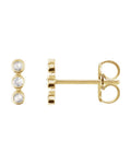 Brinco Três Pedras Barra em Ouro 14k com Diamantes Naturais – Modelo 2