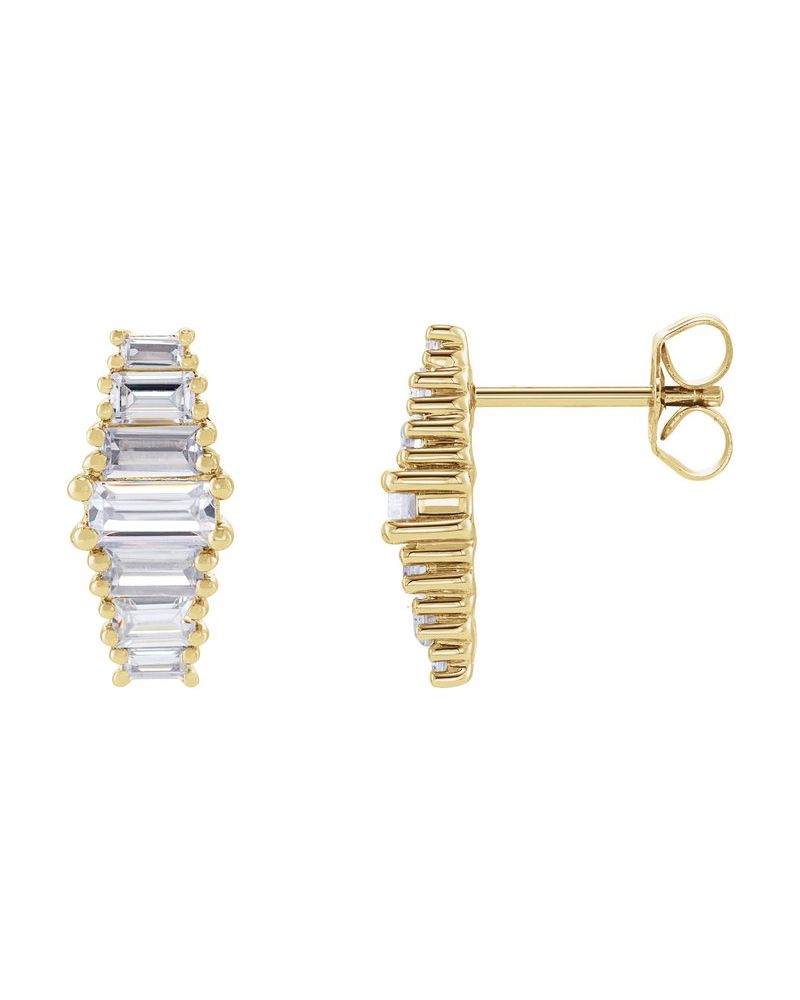 Brinco Ponto de Luz em Ouro 14k com Diamantes de Laboratório – Modelo 6