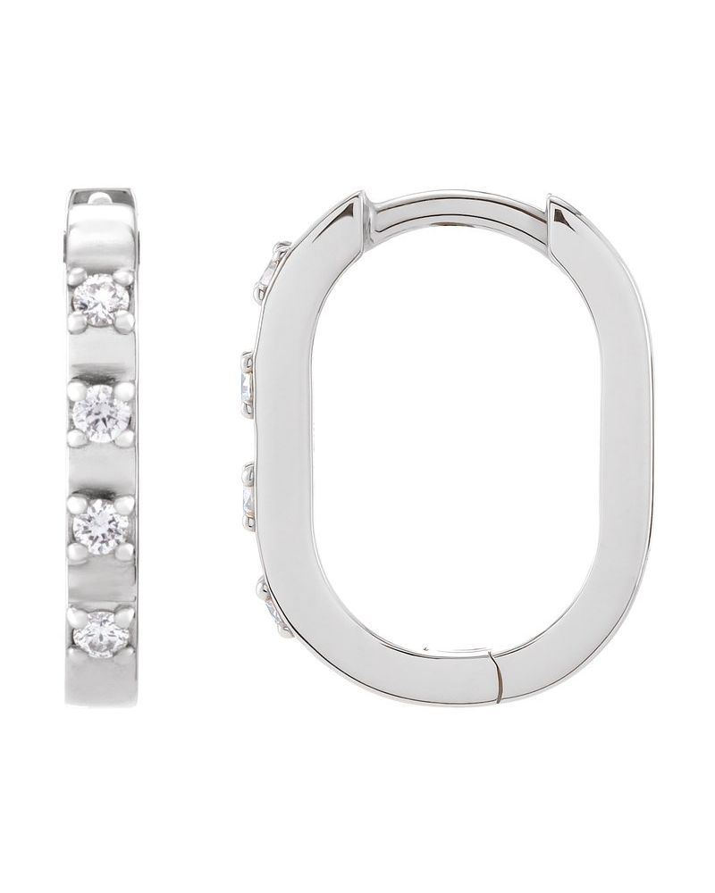 Brinco de Aro Alongado em Ouro 14k com Diamantes Naturais