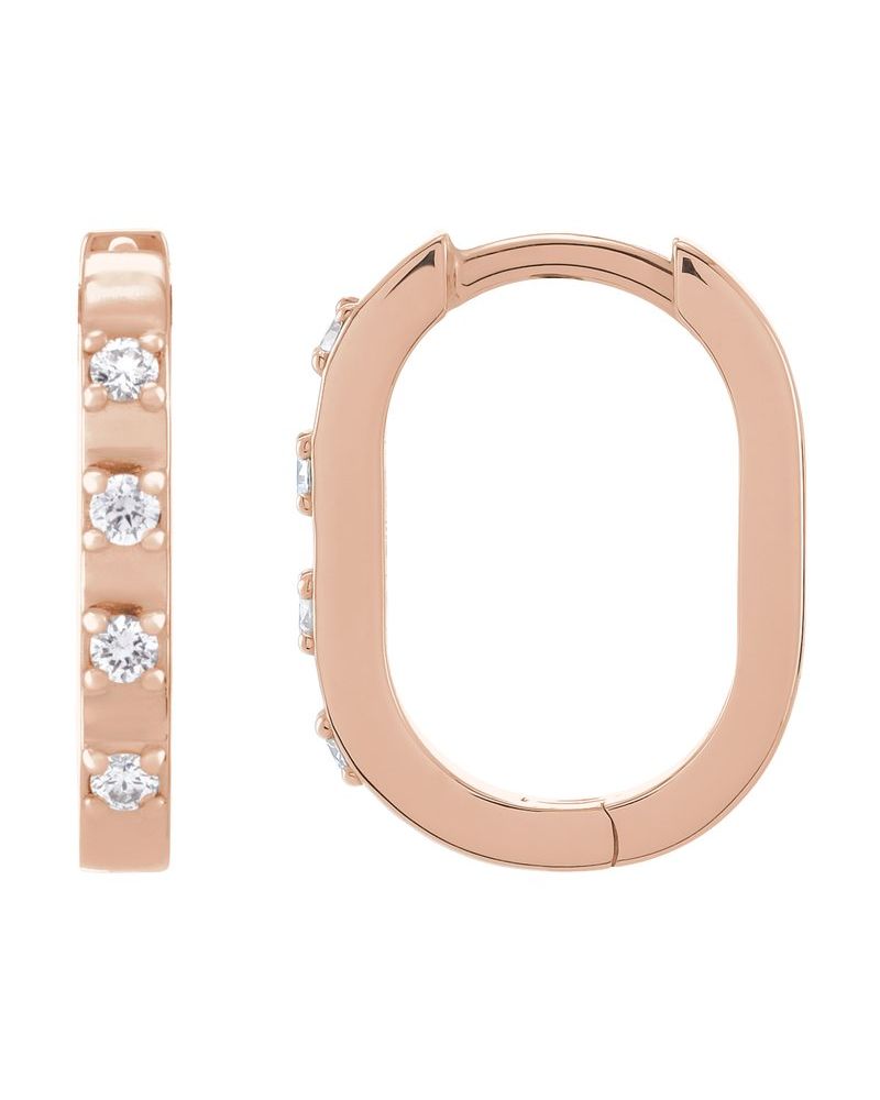 Brinco de Aro Alongado em Ouro 14k com Diamantes Naturais