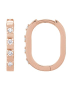 Brinco de Aro Alongado em Ouro 14k com Diamantes Naturais
