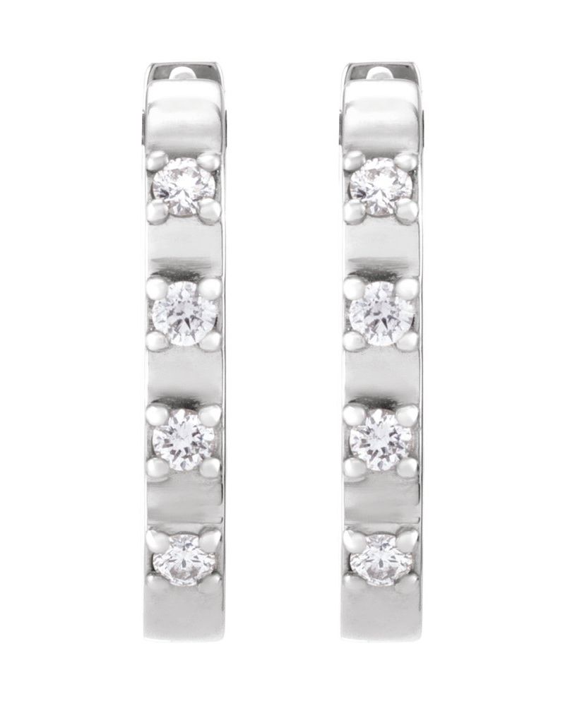 Brinco de Aro Alongado em Ouro 14k com Diamantes Naturais
