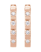 Brinco de Aro Alongado em Ouro 14k com Diamantes Naturais