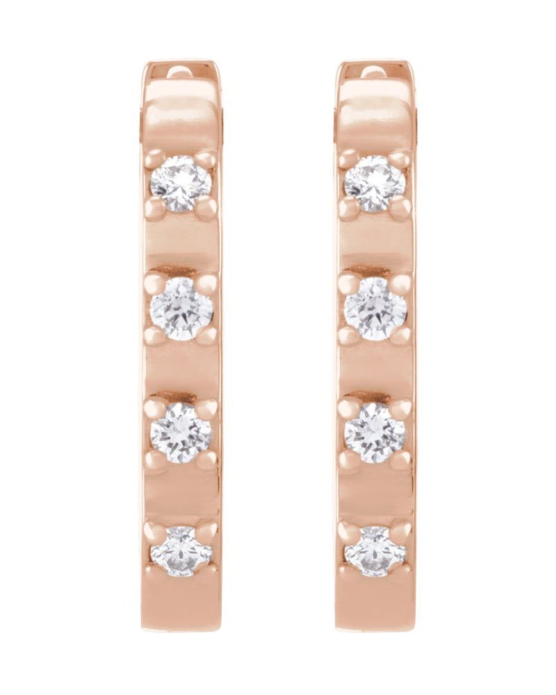 Brinco de Aro Alongado em Ouro 14k com Diamantes Naturais