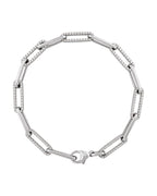 Pulseira Elos Cravejada em Ouro 14k com Diamantes de Laboratório – Modelo 2