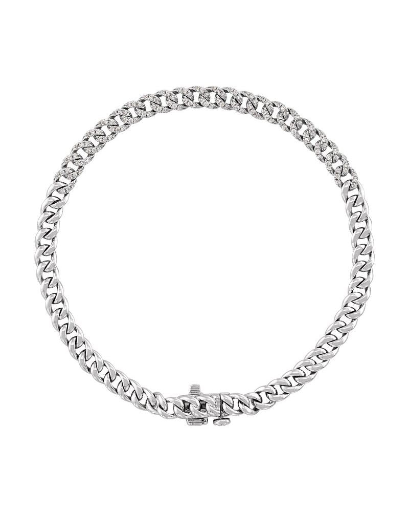 Pulseira Elos Cravejada em Ouro 14k com Diamantes Naturais – Modelo 3