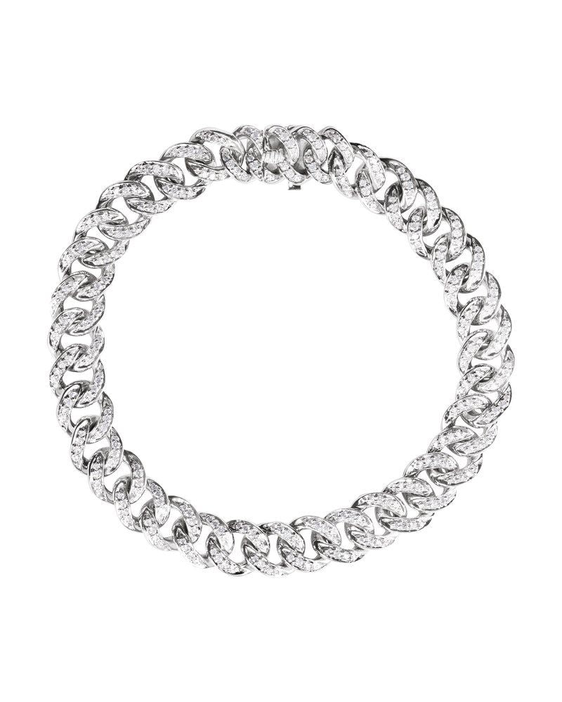 Pulseira Elos Cravejada em Ouro 14k com Diamantes Naturais – Modelo 4