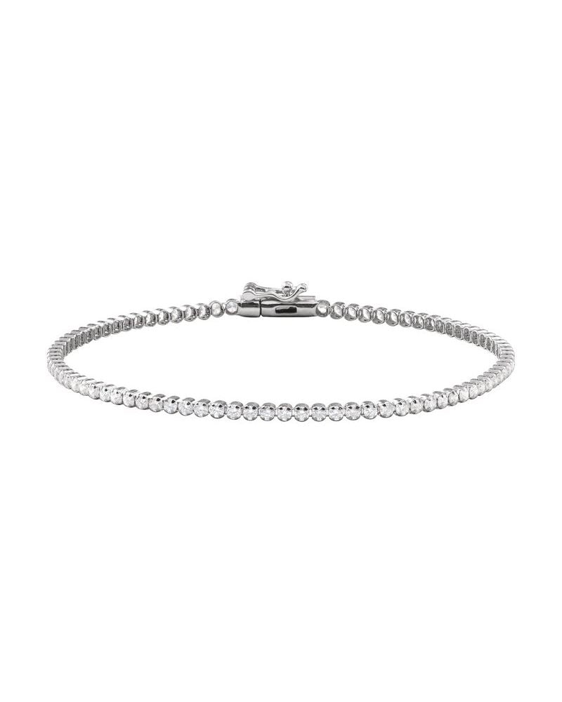 Pulseira Riviera Leve em Ouro 14k com Diamantes de Laboratório