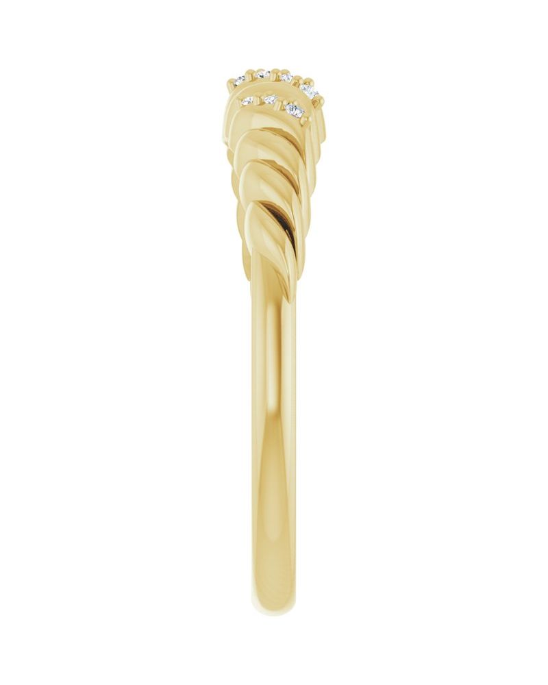 Anel Abaulado Cravejado em Ouro 14k com Diamantes Naturais