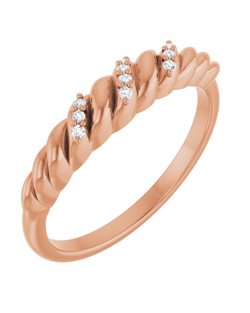 Anel Abaulado Cravejado em Ouro 14k com Diamantes Naturais