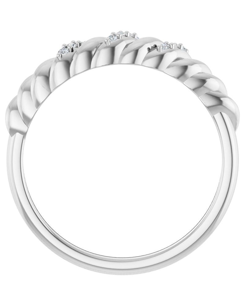 Anel Abaulado Cravejado em Ouro 14k com Diamantes Naturais