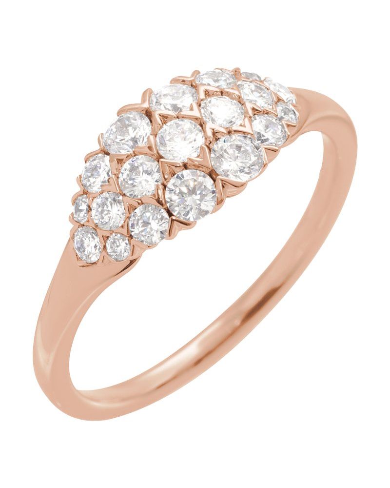 Anel Cluster em Ouro 14k com Diamantes Naturais – Modelo 2