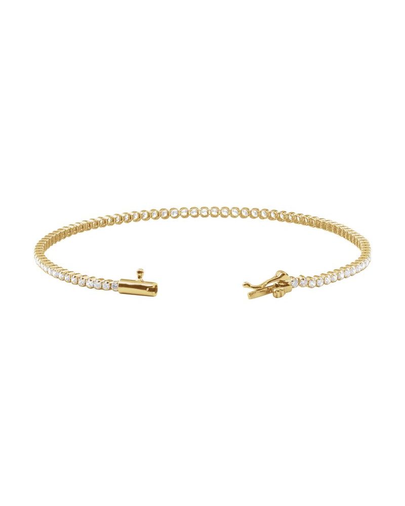 Pulseira Riviera Leve em Ouro 14k com Diamantes de Laboratório