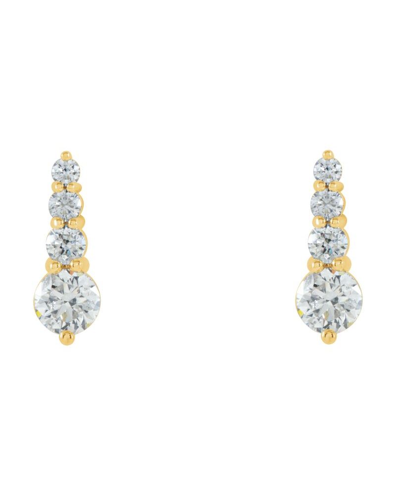 Brinco Trajetória em Ouro 14k com Diamantes Naturais – Modelo 2