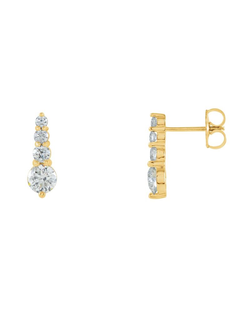 Brinco Trajetória em Ouro 14k com Diamantes Naturais – Modelo 2