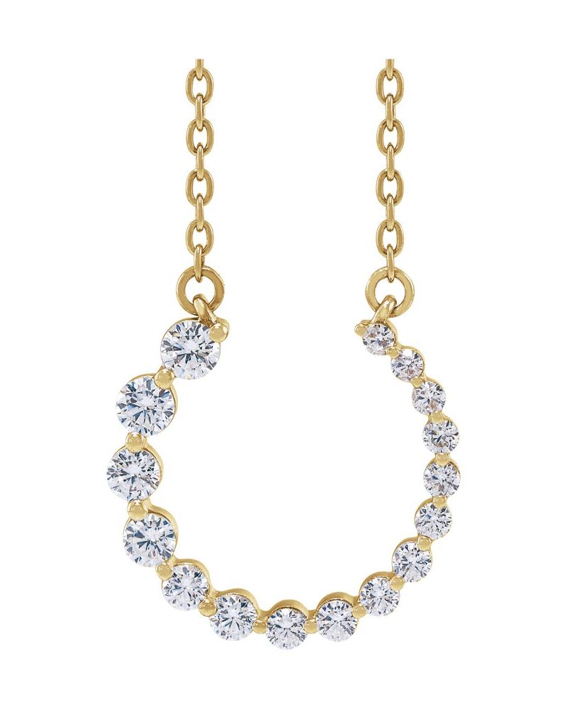 Colar Círculo Degradê em Ouro 14k com Diamantes de Laboratório – Modelo 2