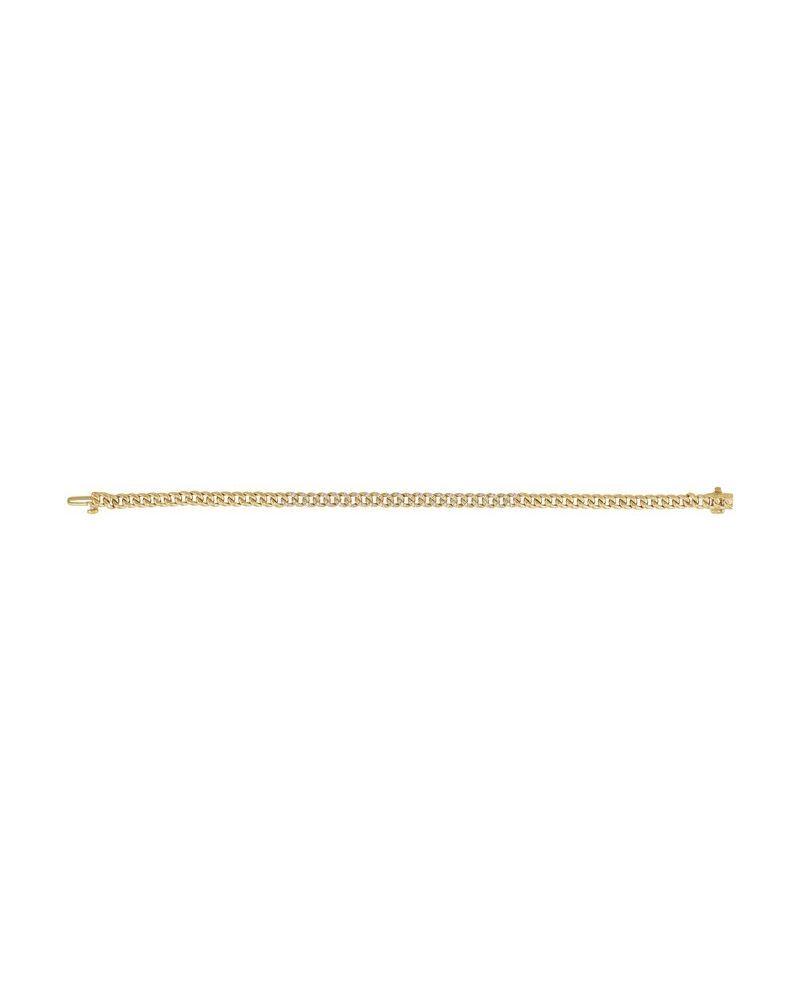 Pulseira Elos Cravejada em Ouro 14k com Diamantes Naturais – Modelo 3