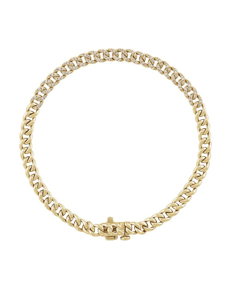 Pulseira Elos Cravejada em Ouro 14k com Diamantes Naturais – Modelo 3