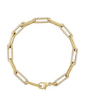 Pulseira Elos Cravejada em Ouro 14k com Diamantes de Laboratório – Modelo 2
