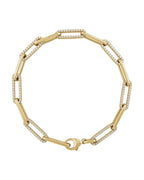 Pulseira Elos Cravejada em Ouro 14k com Diamantes de Laboratório – Modelo 2