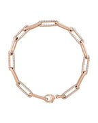 Pulseira Elos Cravejada em Ouro 14k com Diamantes de Laboratório – Modelo 2