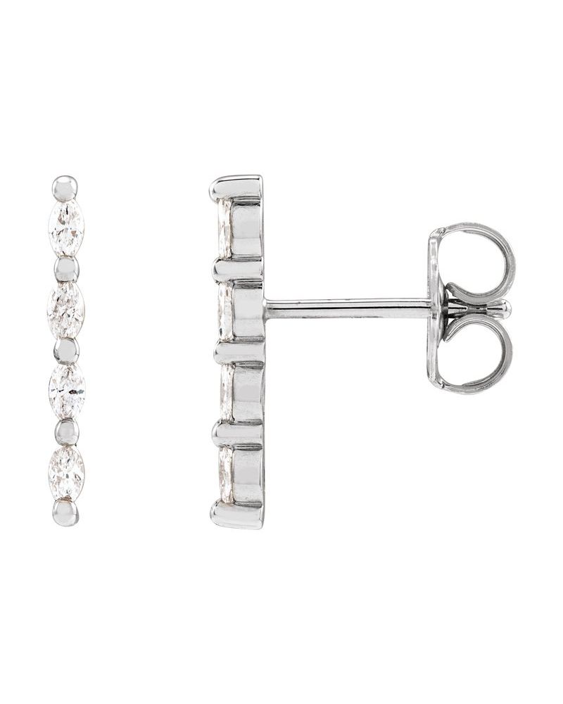 Brinco Barra Cravejado em Ouro 14k com Diamantes Naturais – Modelo 9
