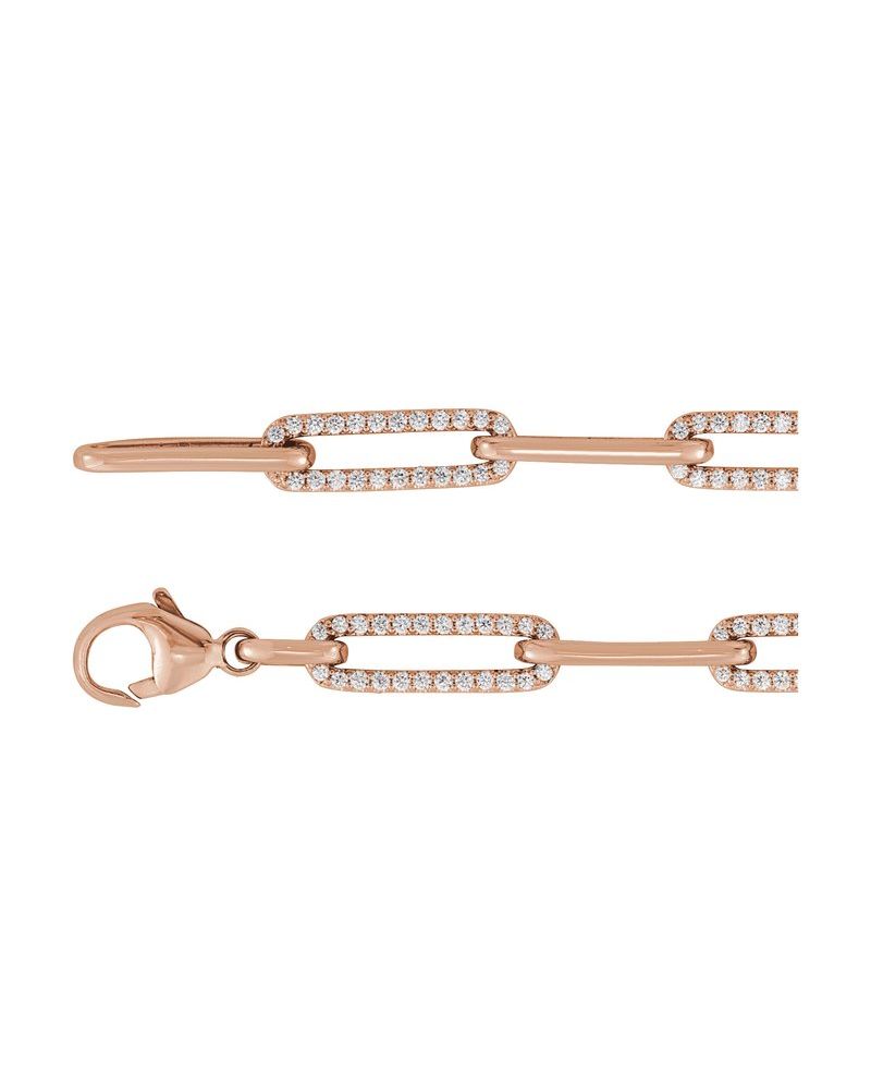 Pulseira Elos Cravejada em Ouro 14k com Diamantes de Laboratório – Modelo 2