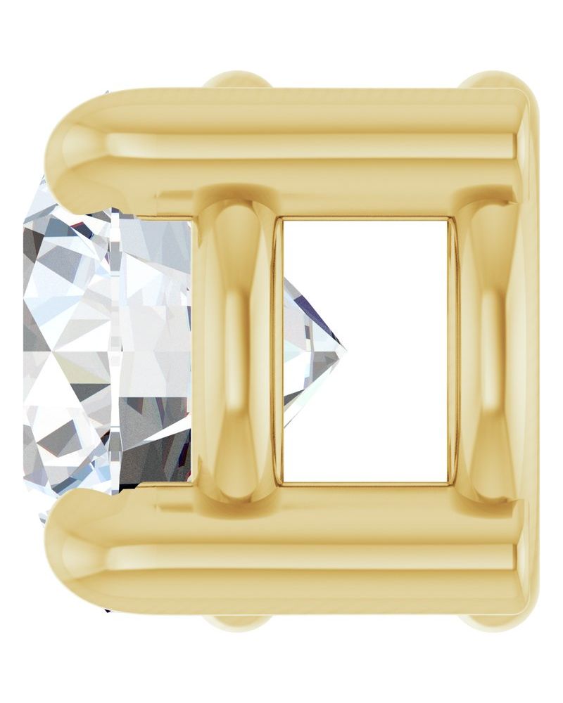 Pingente Solitário Passante em Ouro 14k com Diamantes de Laboratório