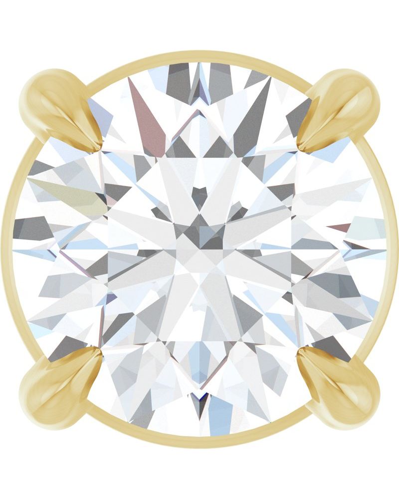 Pingente Solitário Passante em Ouro 14k com Diamantes de Laboratório