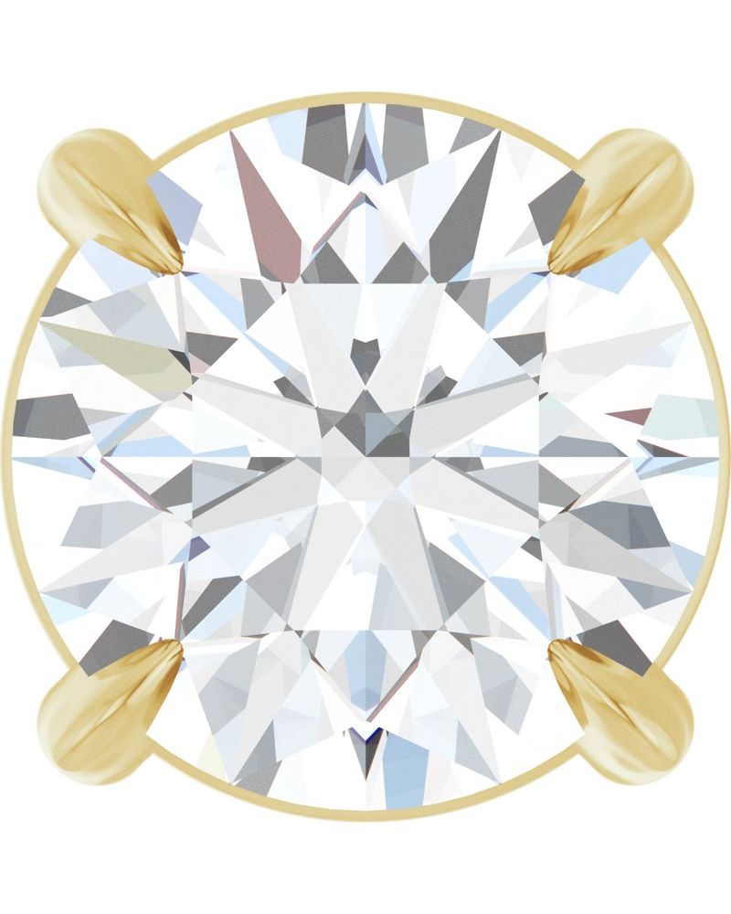 Pingente Solitário Passante em Ouro 14k com Diamantes de Laboratório