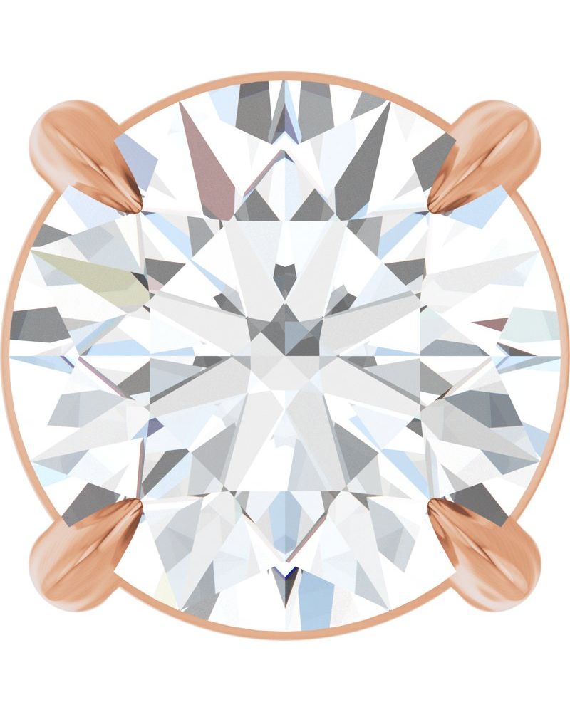 Pingente Solitário Passante em Ouro 14k com Diamantes de Laboratório