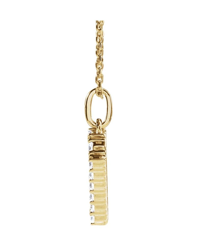 Colar Inicial Cravejado em Ouro 14k com Diamantes de Laboratório