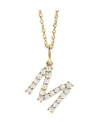 Colar Inicial Cravejado em Ouro 14k com Diamantes de Laboratório