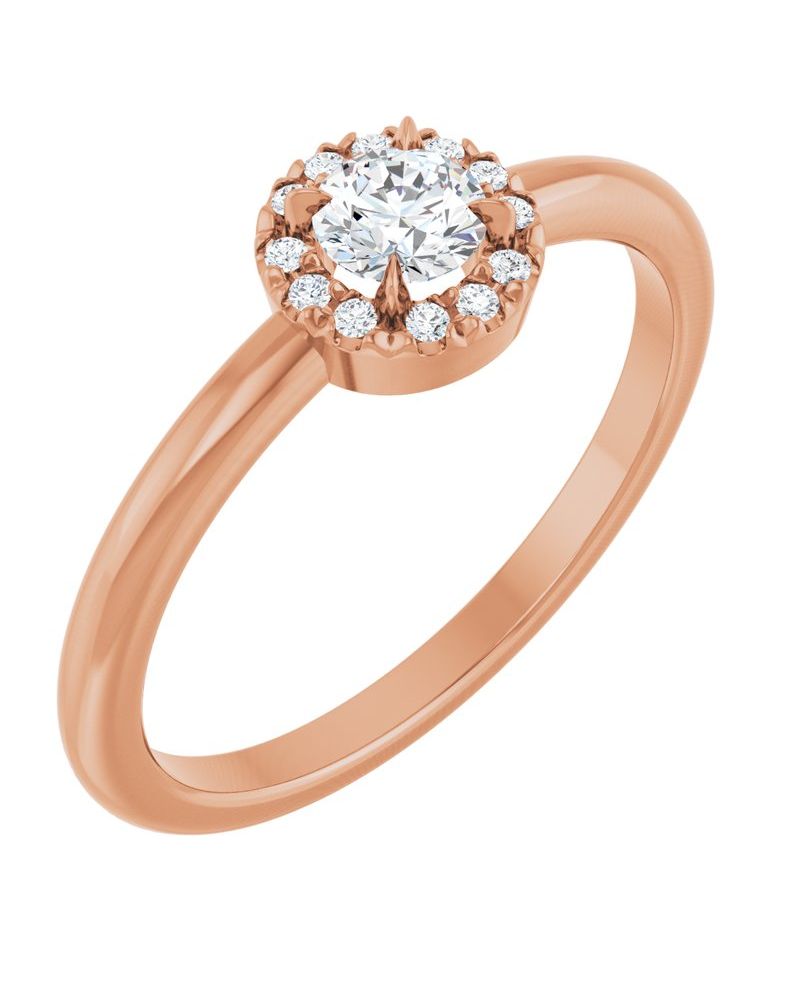 Anel Halo em Ouro 14k com Diamantes Naturais – Modelo 2