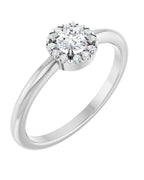 Anel Halo em Ouro 14k com Diamantes Naturais – Modelo 2